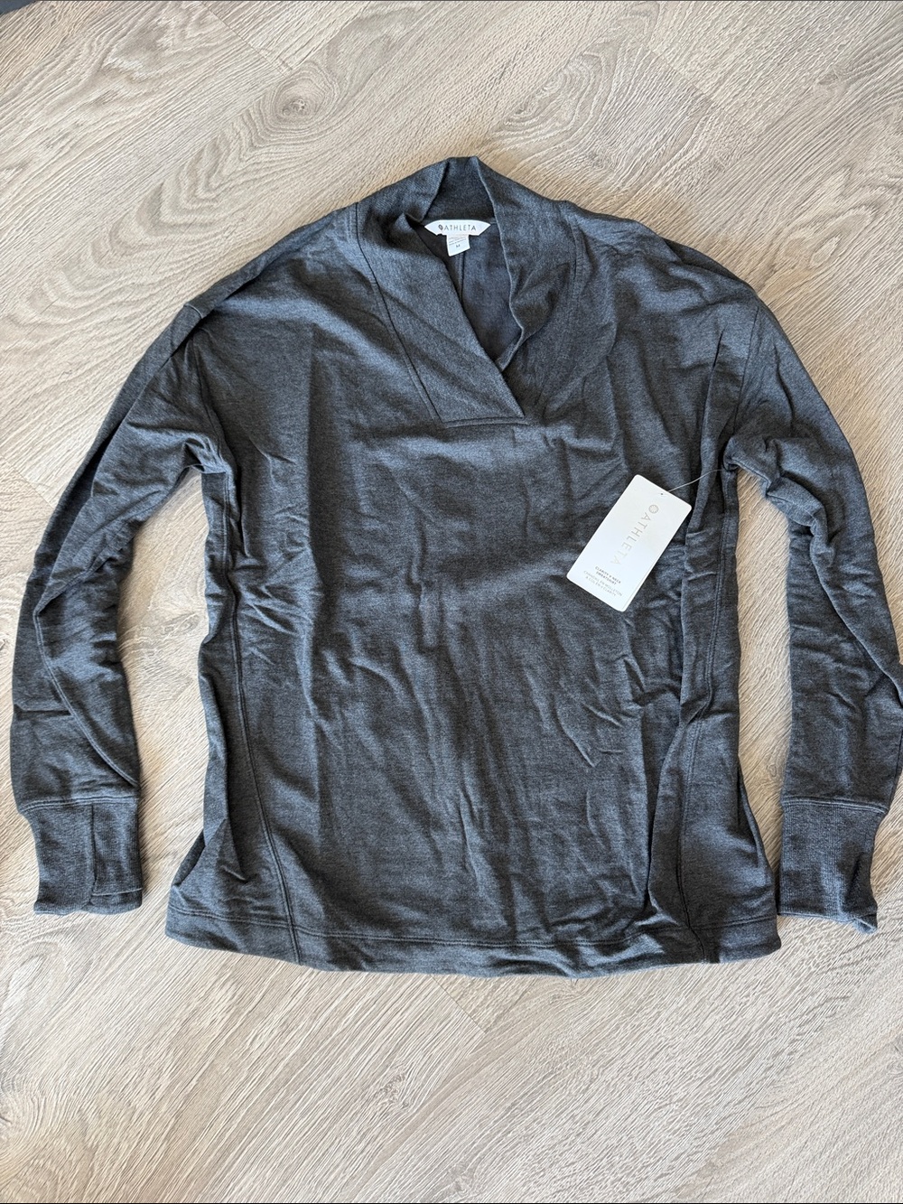 Athleta Charcoal Gray V-Neck Sweater